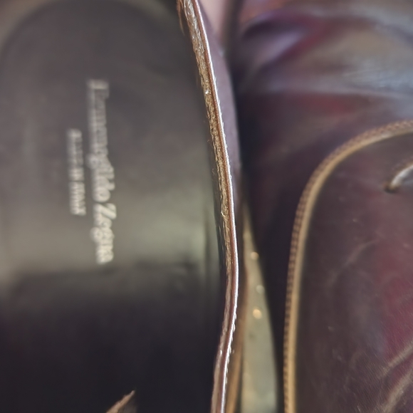 Ermenegildo Zegna Men's Dark Brown Leather Oxfords 9.5 EE - Picture 4 of 6